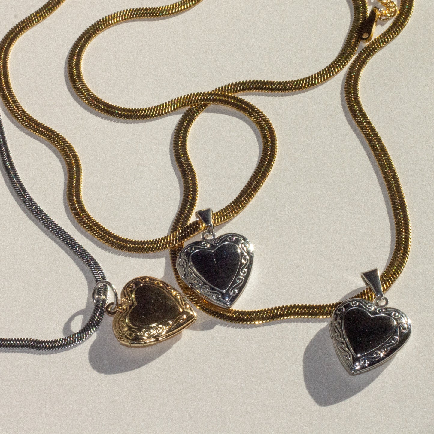 Two Tone Locket Necklace