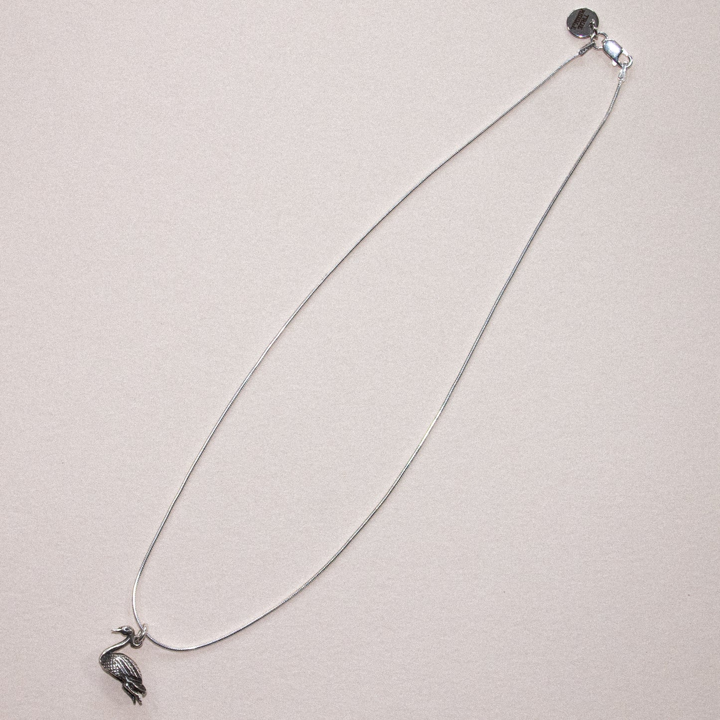 Vintage Sterling Silver Swan Necklace
