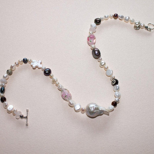 Gemstone & Pearl Beaded Necklace